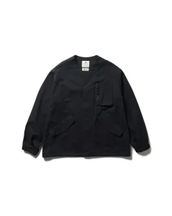 TAKIBI Herringbone Collarless Jacket
