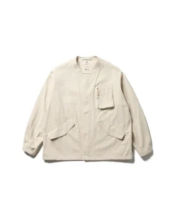 TAKIBI Herringbone Collarless Jacket