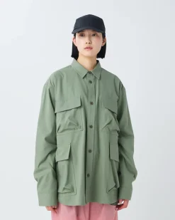 TAKIBI Herringbone Shirt Jacket