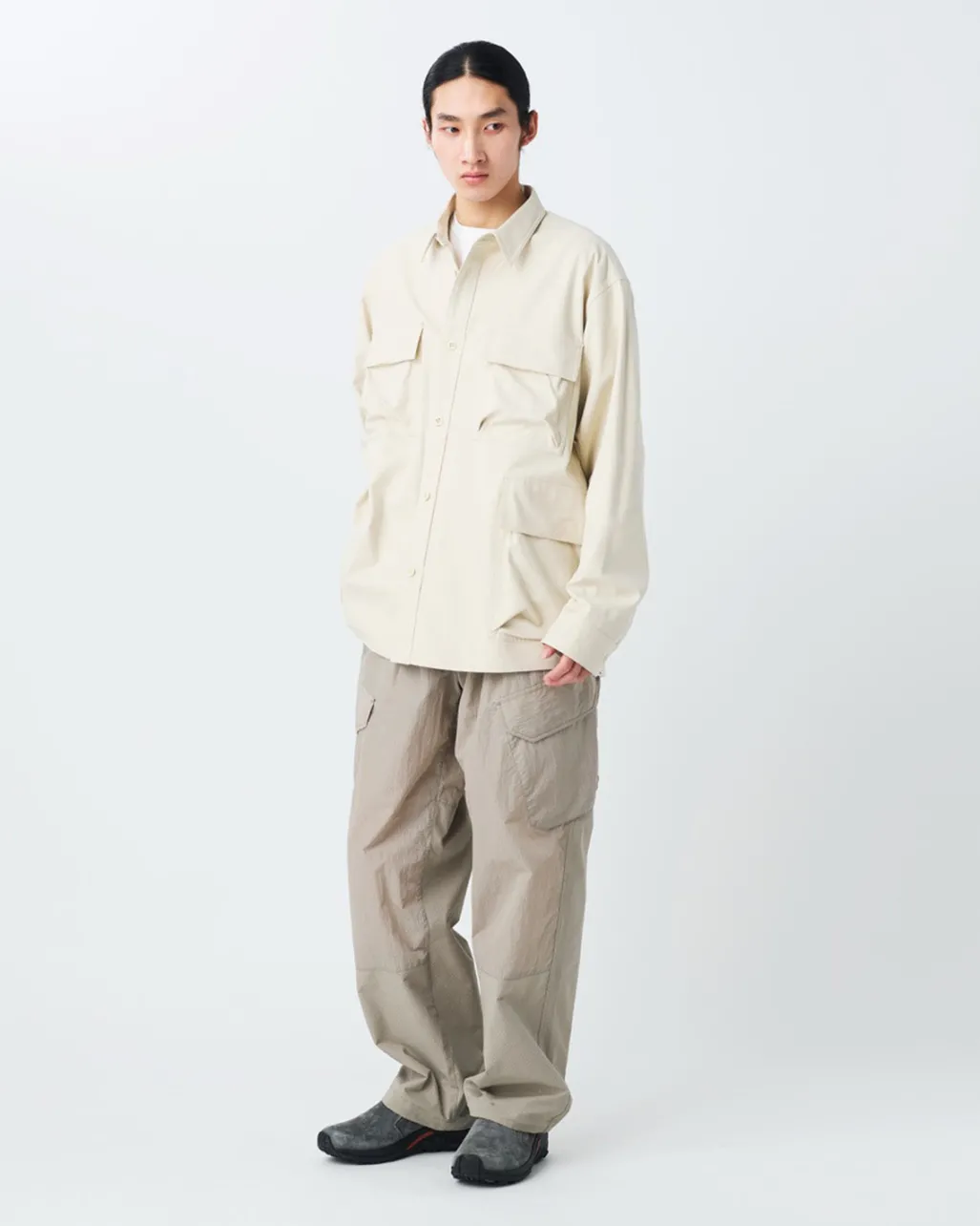 TAKIBI Herringbone Shirt Jacket