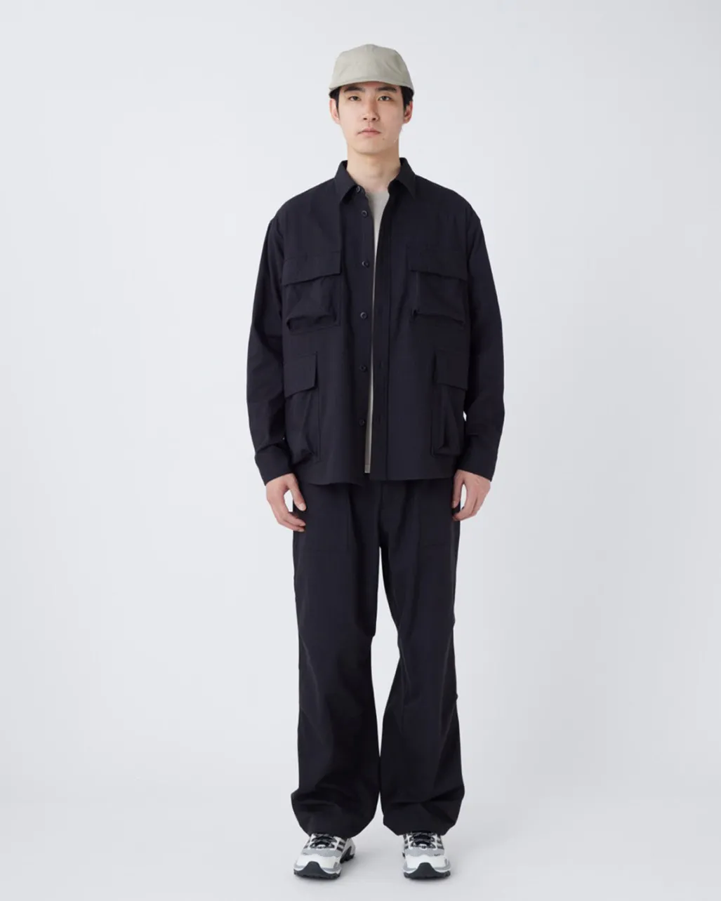 TAKIBI Herringbone Shirt Jacket